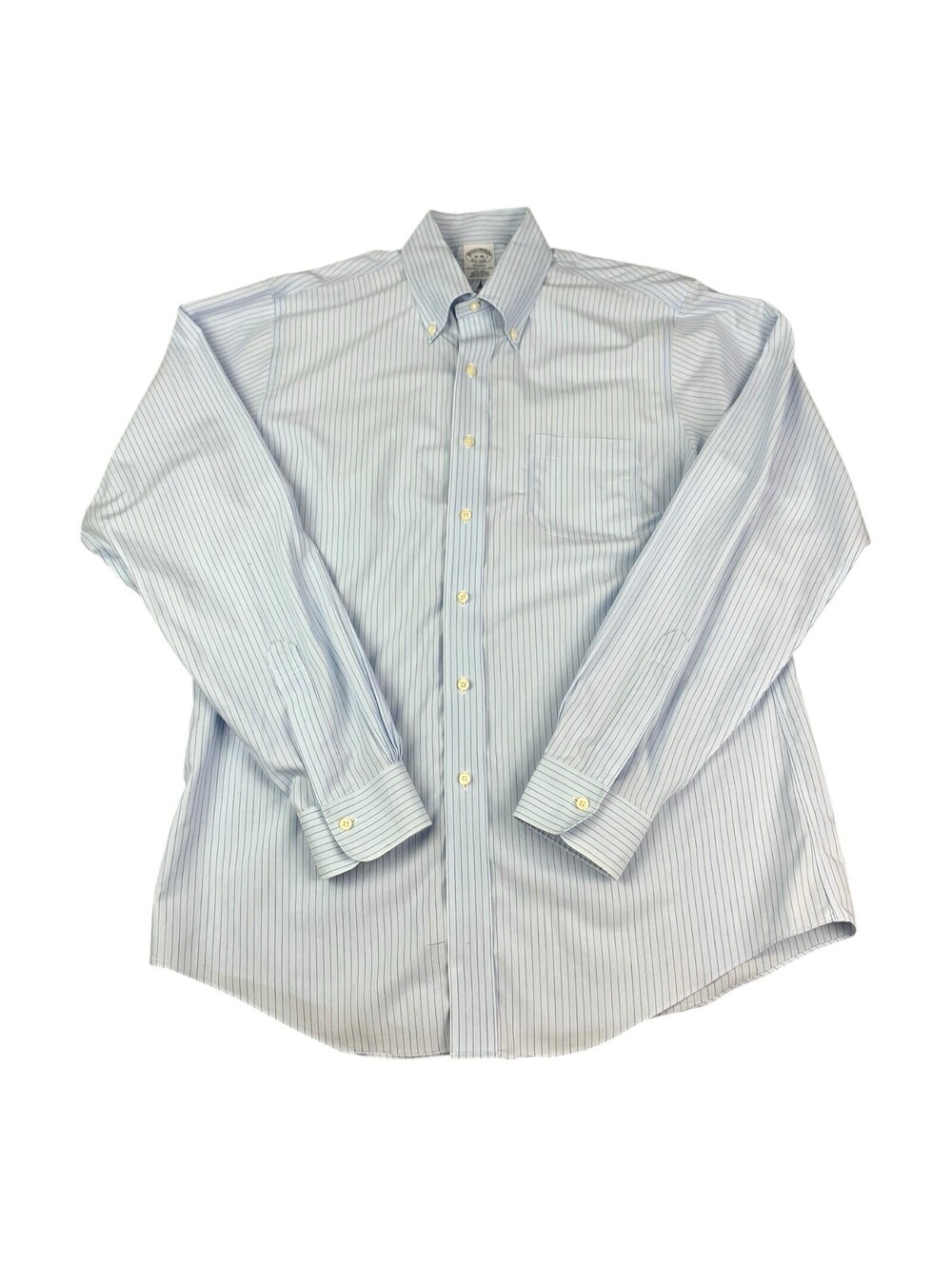 Brooks Brothers Regent Long Sleeve Button Up Shirt Blue Striped Men’s Size 16-36